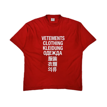 Vetements Translation Tee Red