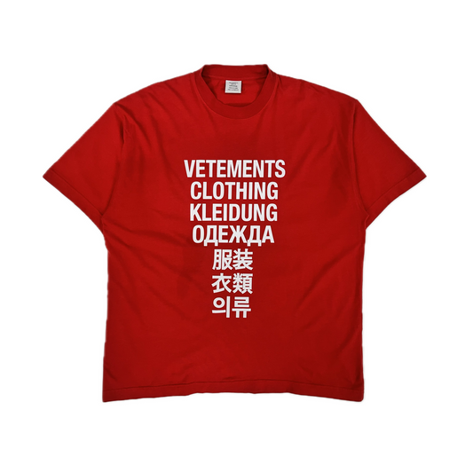 Vetements Translation Tee Red