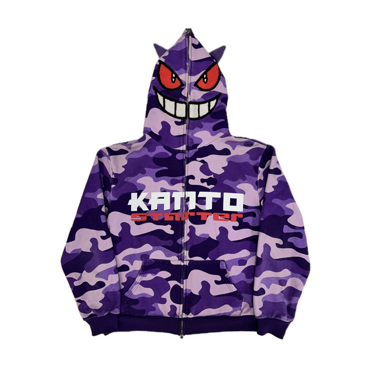Kanto Starter Gengar Hoodie Camo Purple