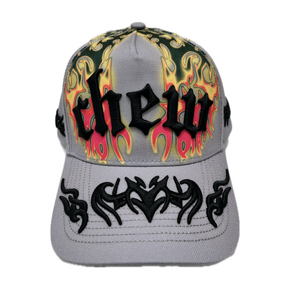 Chew Forever Flame Baseball Cap Gray