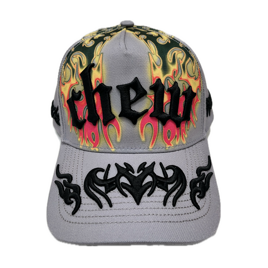 Chew Forever Flame Baseball Cap Gray