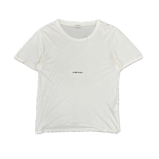 Saint Laurent Logo Tee White