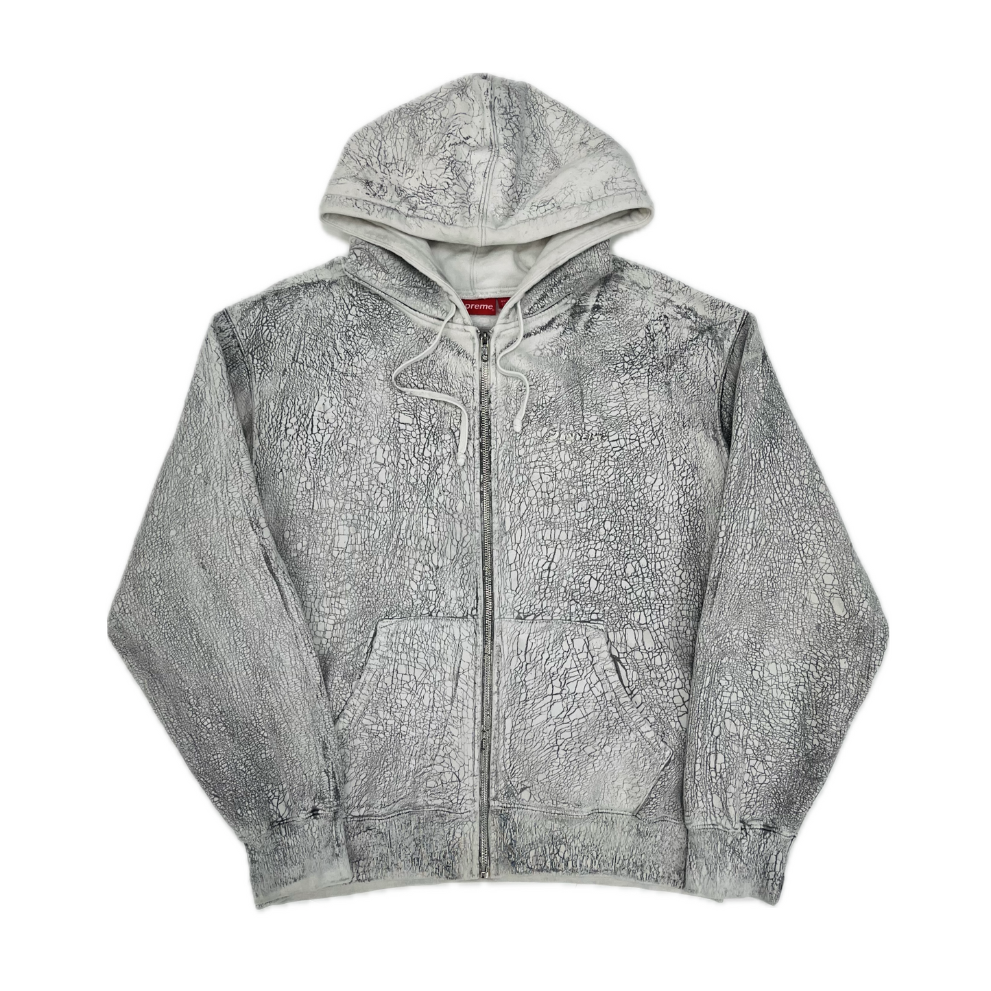 Supreme Crackle Zip Up Hooded Sweatshirt Natural