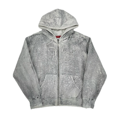 Supreme Crackle Zip Up Hooded Sweatshirt Natural
