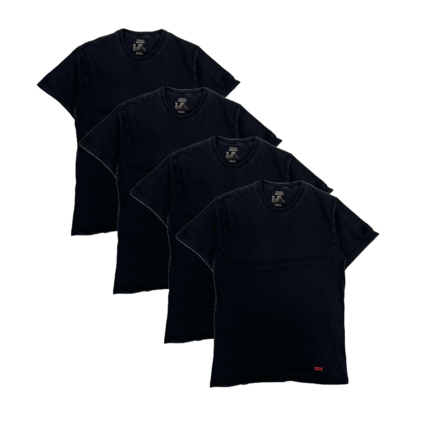 Supreme Hanes Tagless Tee Black (4 Pack)