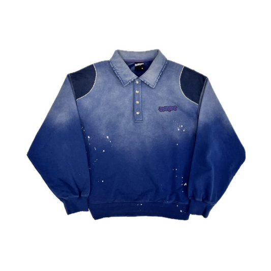 BURNIN Dyeing Ink-splashing Polo Collar Sweatshirt