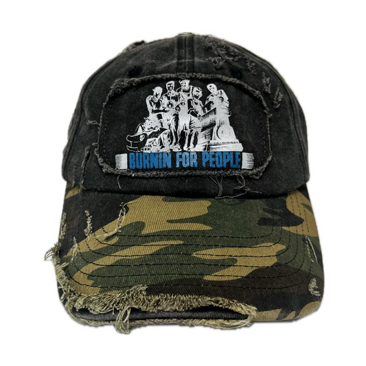 BURNIN "Burnin for people" Camouflage Splicing Vandalism Worker Peaked Hat