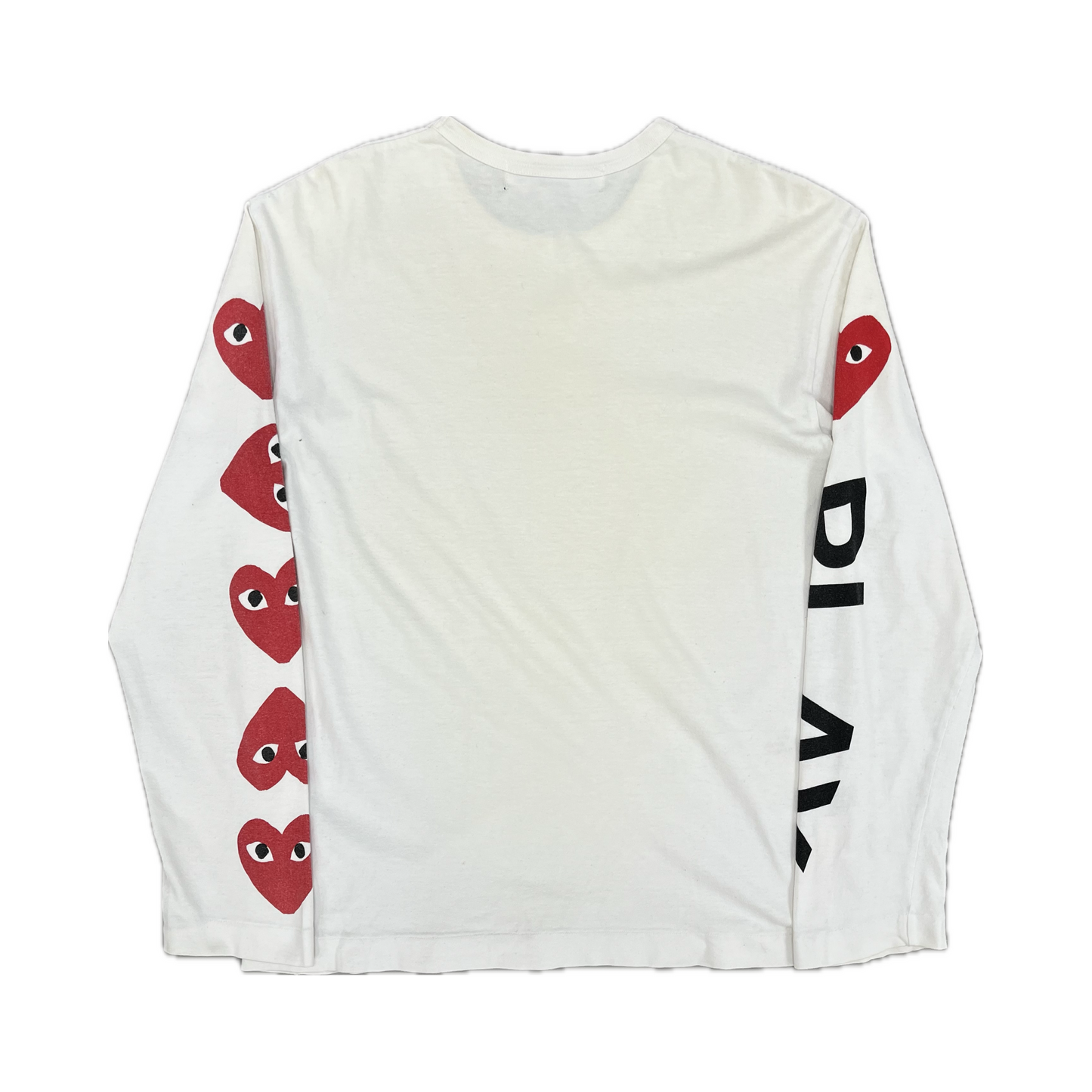 Comme des Garcons Logo Long Sleeve Tee White
