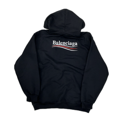 Balenciaga Political Logo Hoodie Black – Cruizer Vintage Balenciaga Political Logo Hoodie Black – Cruizer Vintage