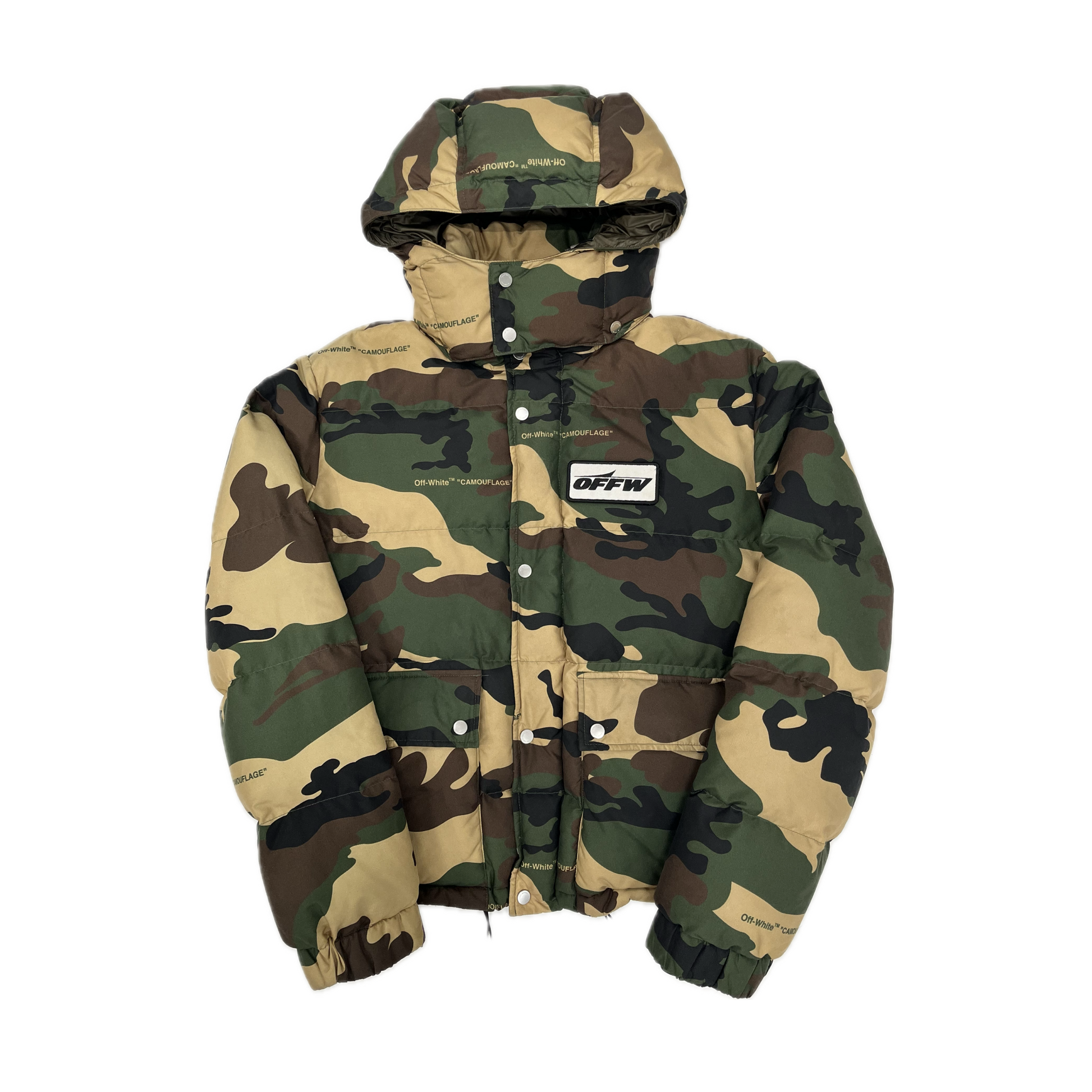 Off White Camo Puffer Jacket Cruizer Vintage