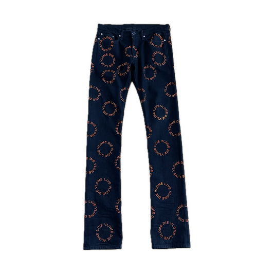 Vlone Rhinestone Denim Jeans Black