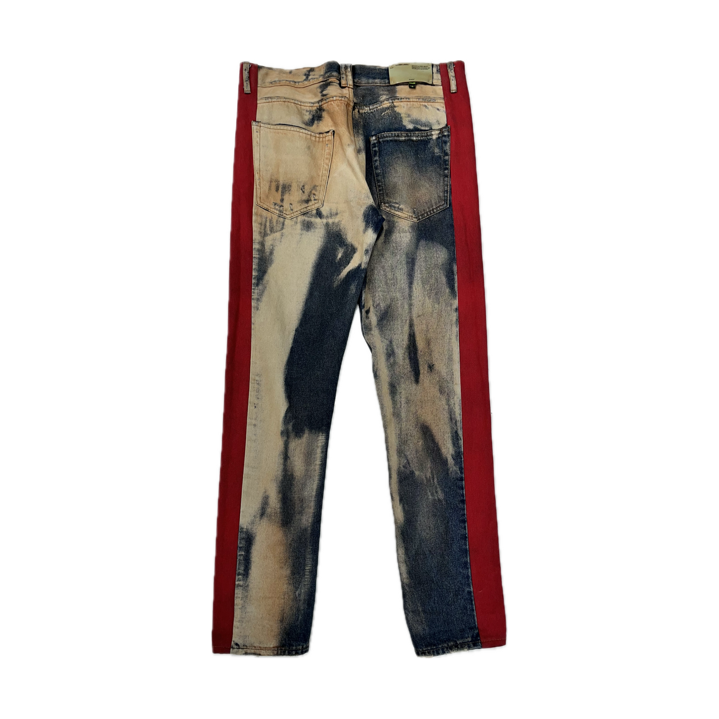 Off White Side Panel Slim Fit Bleached Denim Pants