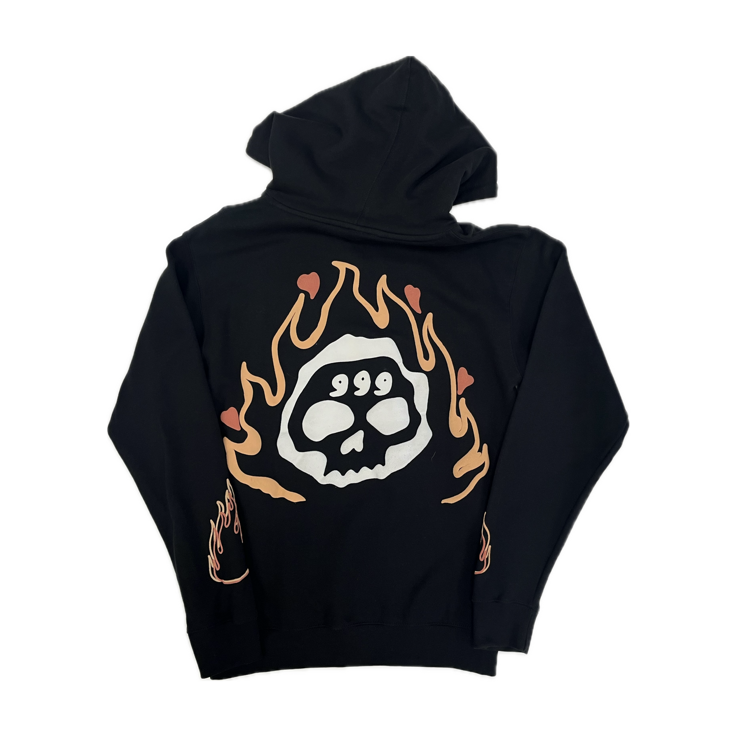 Juice Wrld 999 Burning Hearts Hoodie Black