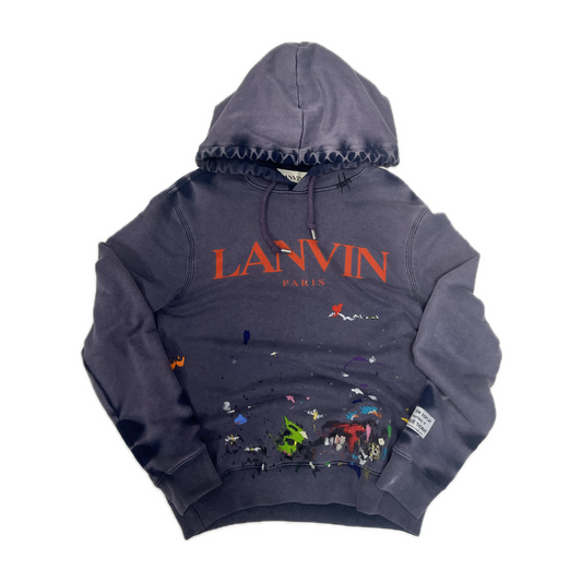 Lanvin x Gallery Dept. Logo Paint Hoodie Navy