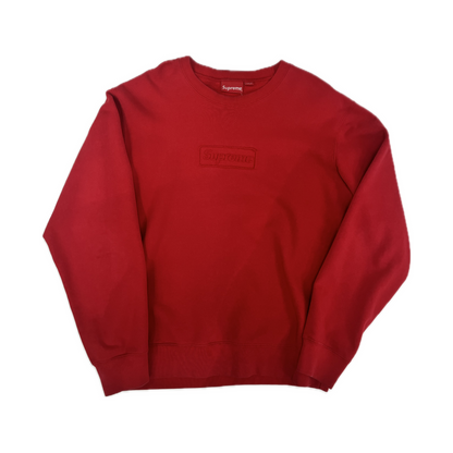 Supreme Cutout Box Logo Crewneck Red