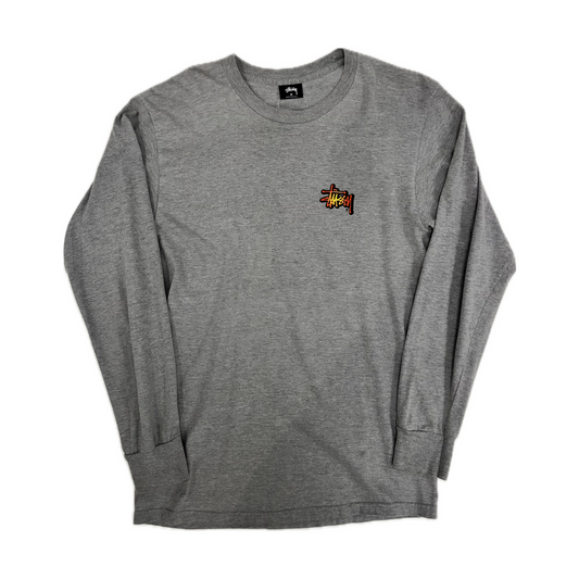 Stussy Fireball Long Sleeve Tee Grey