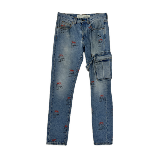 Off-White Cargo Denim Jeans Blue