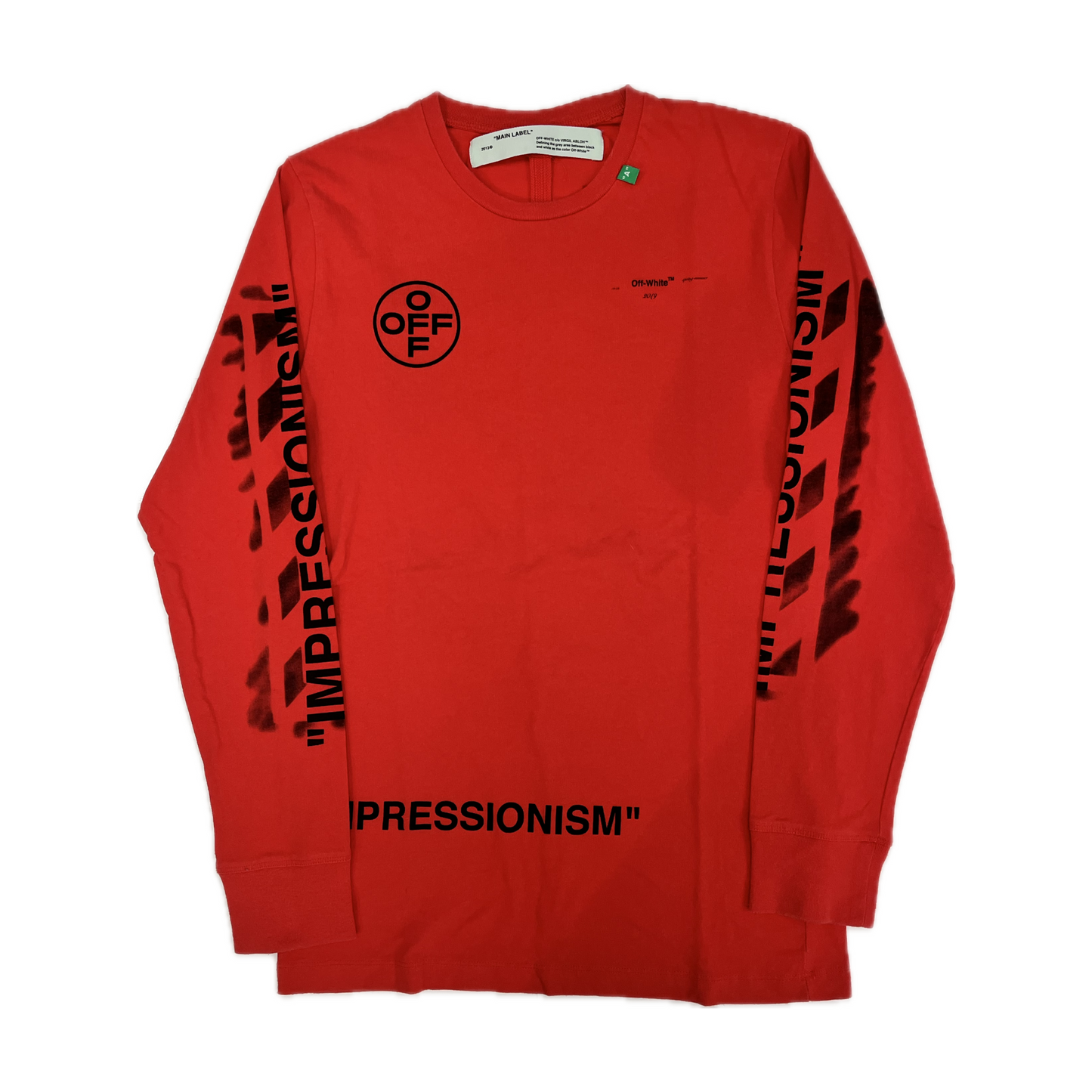 Off White Long Sleeve Red