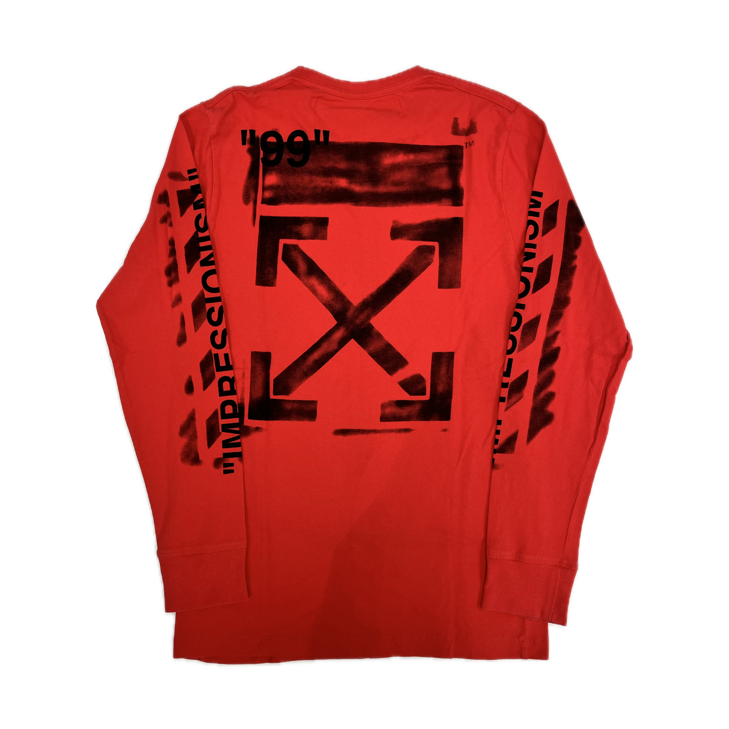 Off White Long Sleeve Red