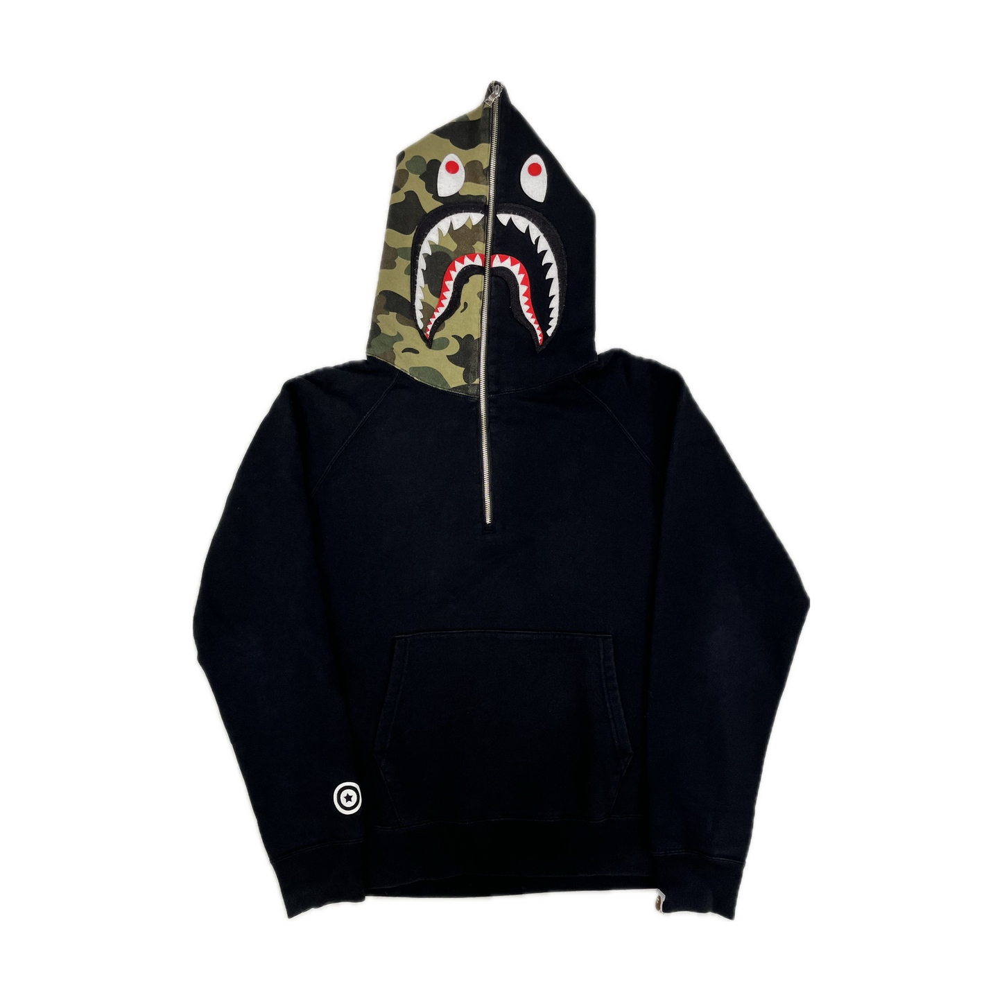 Bape Half Zip Hoodie Black/Camo