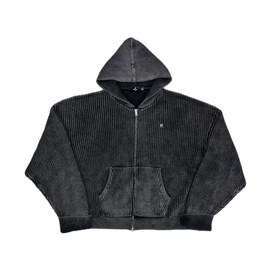 Represent Ribbed Zip Through Hoodie